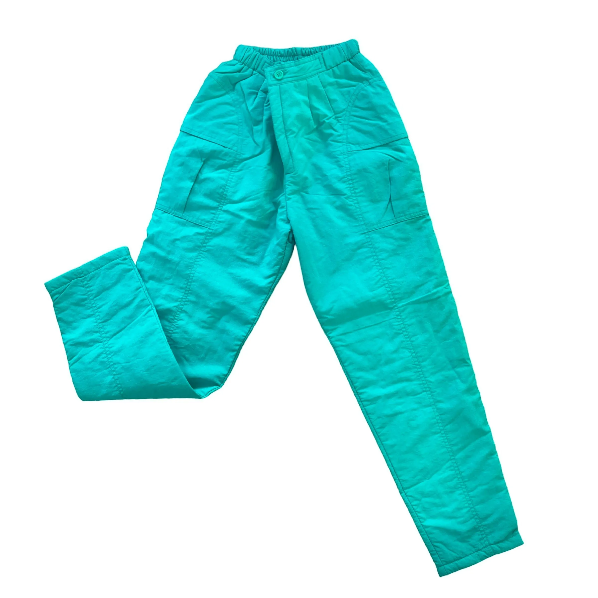 1980s Green Waterproof Bottoms  8-10Y