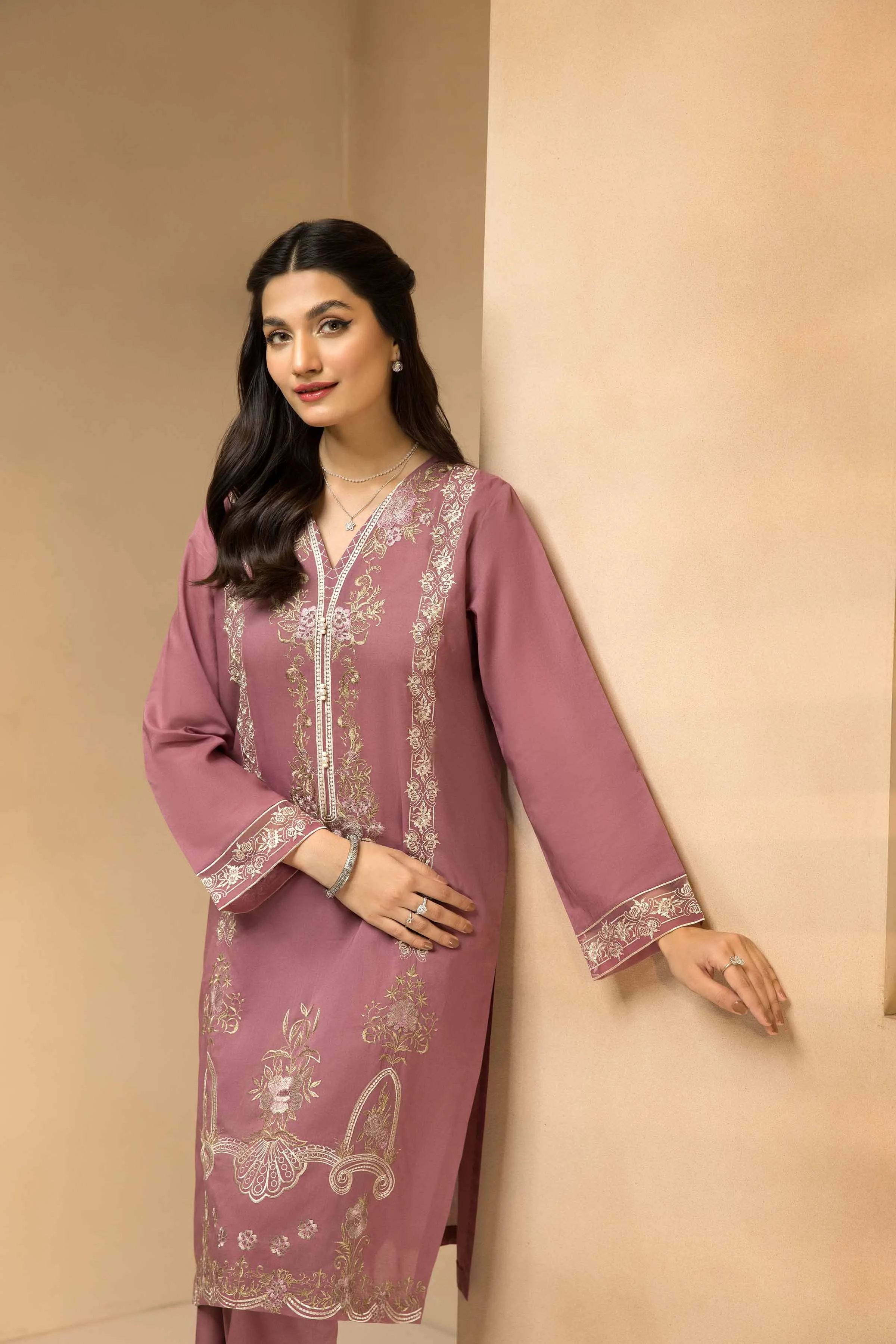 2 Piece - Dyed Embroidered Suit - 42301022