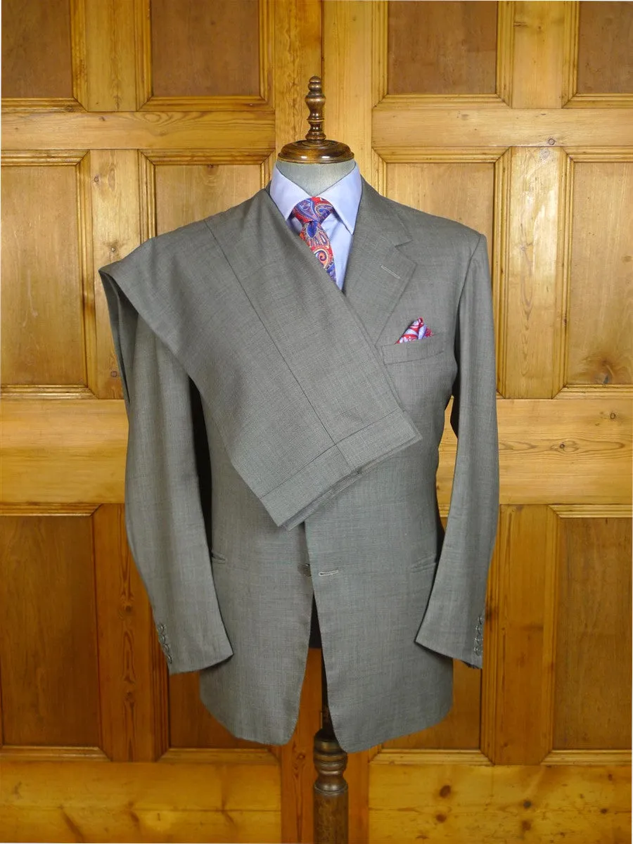 24/0837 anderson & sheppard 2003 savile row bespoke lighter-weight grey pick weave worsted suit 46-47 regular to long