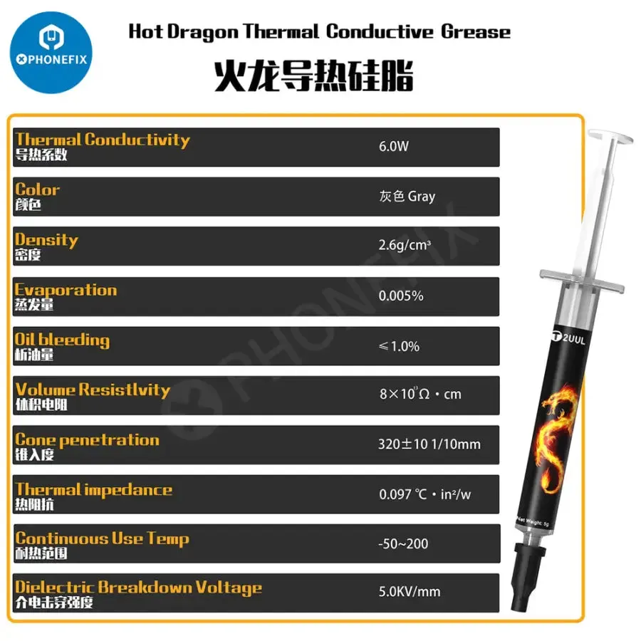 2UUL SC04 Hot Dragon Thermal Conductive Grease For CPU GPU