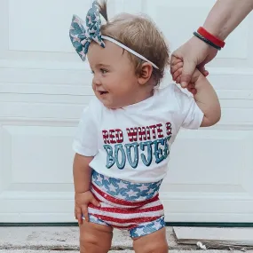 3-piece Baby Red White & Boujee Suits