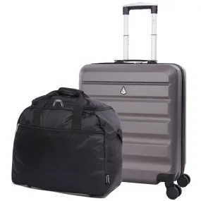 Aerolite Easyjet Bundle, Large Cabin (56x45x25cm) Lightweight Hard Shell Cabin Suitcase & (45x36x20cm) Easyjet Max Holdall