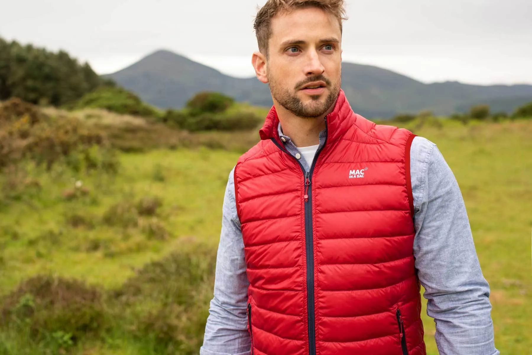 Alpine Mens Down Gilet - Red