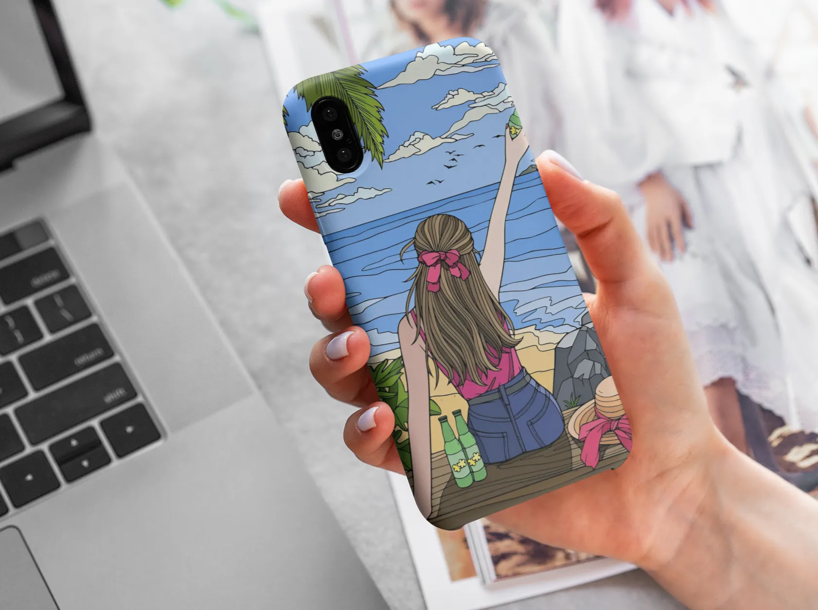 Beach girl Printed hard Slim Case