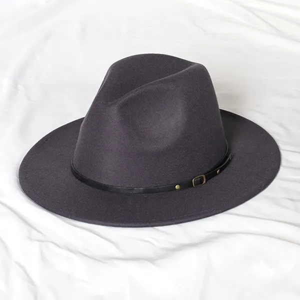 Belt Buckle Thickened Wool Retro Top Hat 40188701C