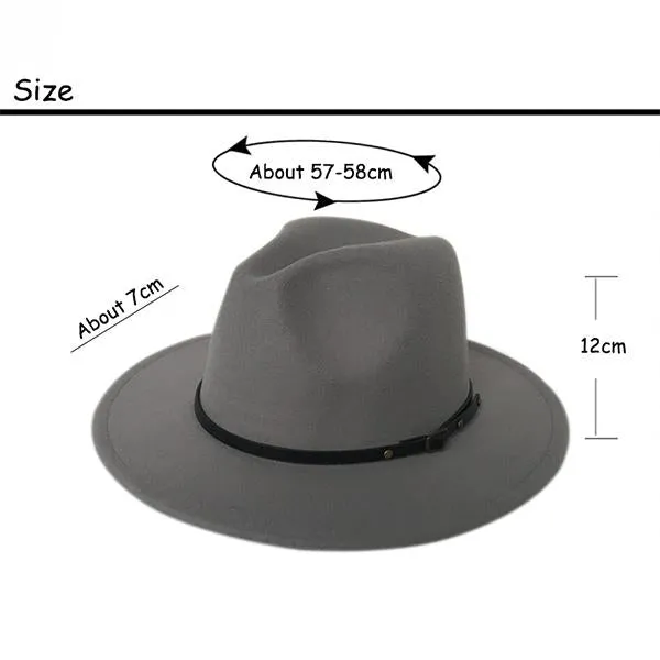 Belt Buckle Thickened Wool Retro Top Hat 40188701C