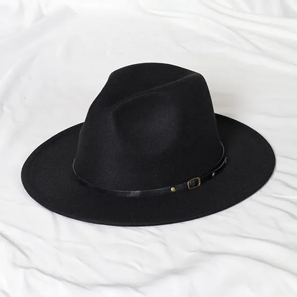 Belt Buckle Thickened Wool Retro Top Hat 40188701C