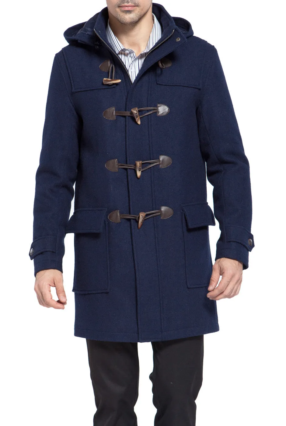 BGSD Men Benjamin Wool Blend Classic Duffle Coat