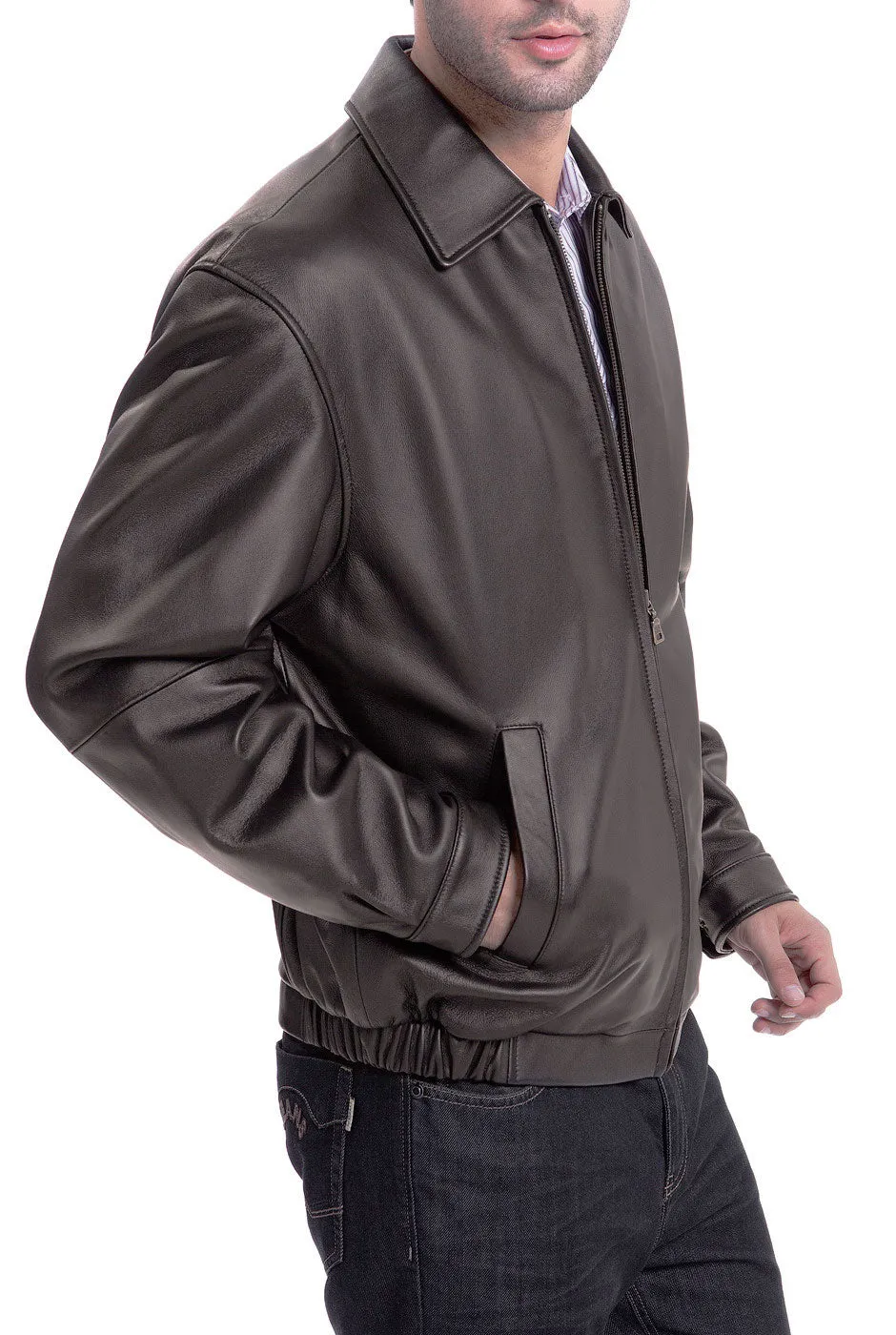 BGSD Men Derrick Lambskin Leather Bomber Jacket