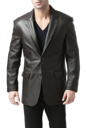 BGSD Men Richard Classic Two-Button Lambskin Leather Blazer