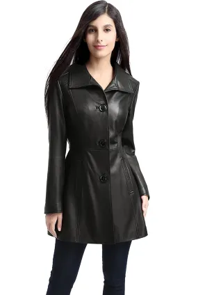 BGSD Women Belle Lambskin Leather Coat