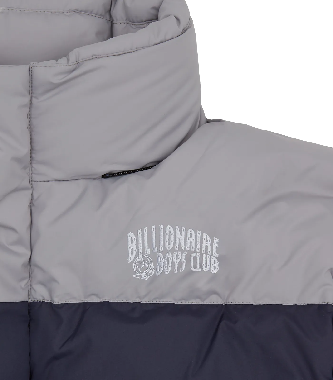 BILLIONAIRE BOYS CLUB x FIRST DOWN BUGGY DOWN JACKET - GREY/NAVY