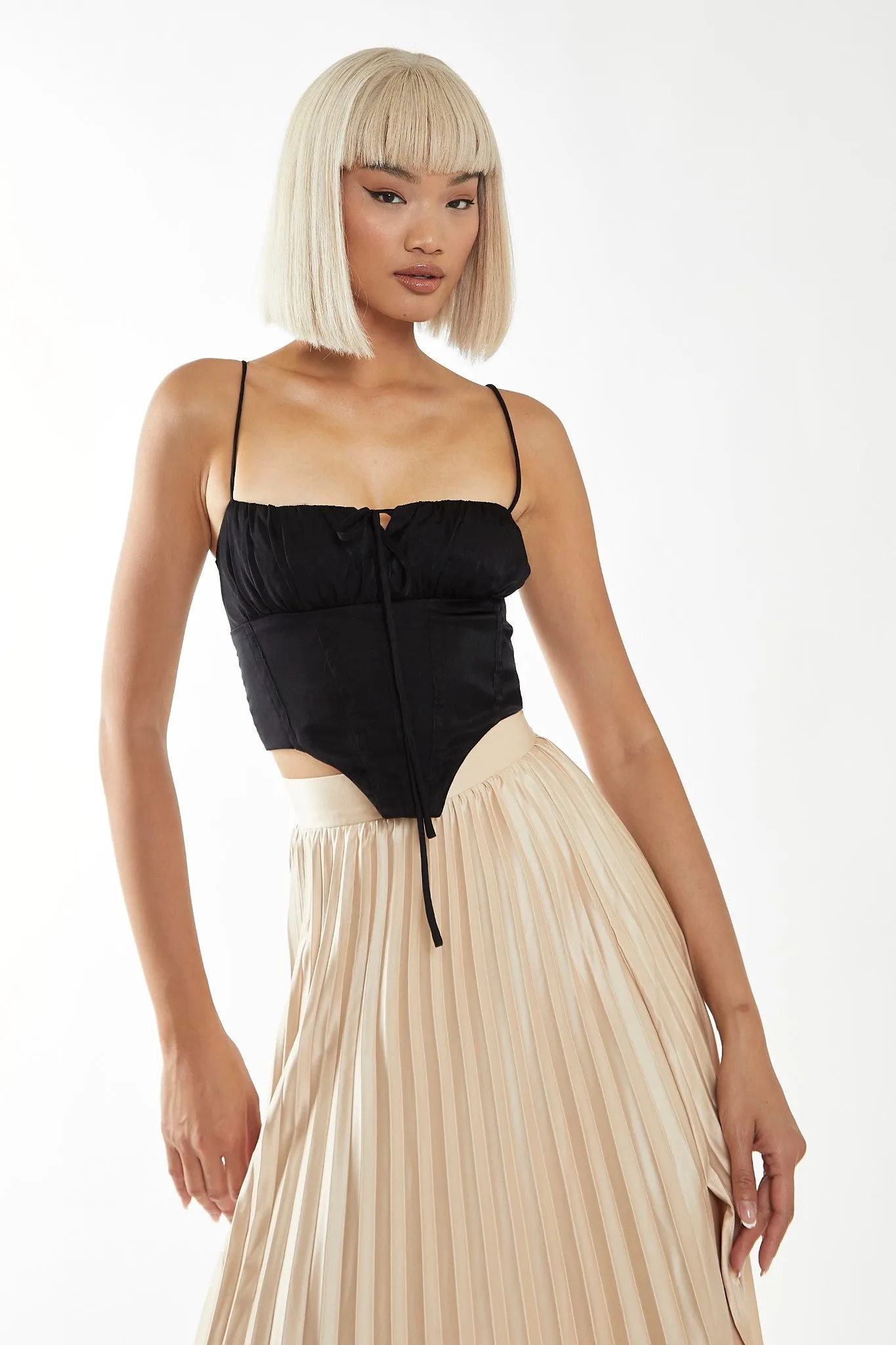 Black Milkmaid Corset Top