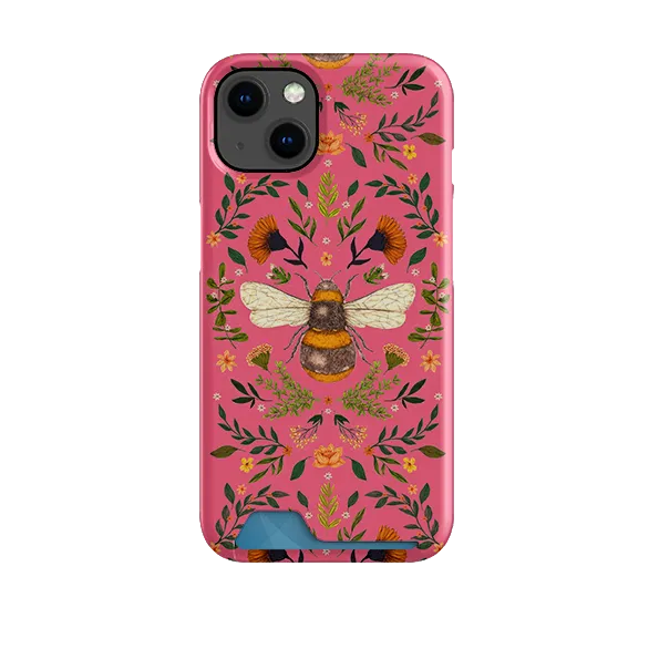 Botanical Bee Peach By Jade Mosinski Case and Card Case