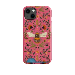 Botanical Bee Peach By Jade Mosinski Case and Card Case