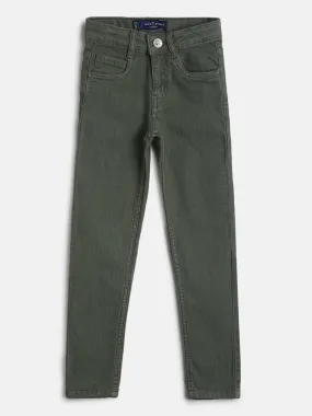 Boys Olive Cotton Trouser