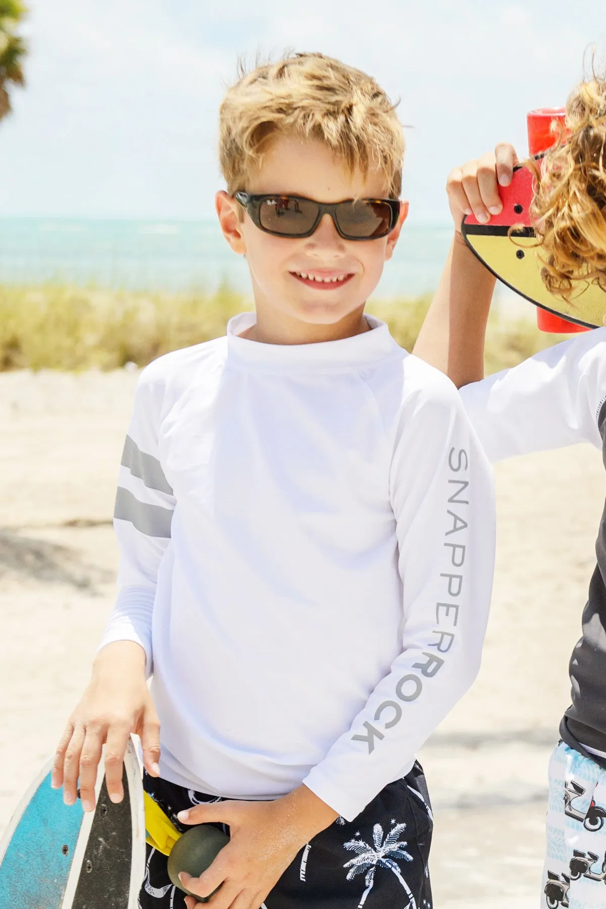 Boys Rashguard White Long-Sleeve (Size 2 left)