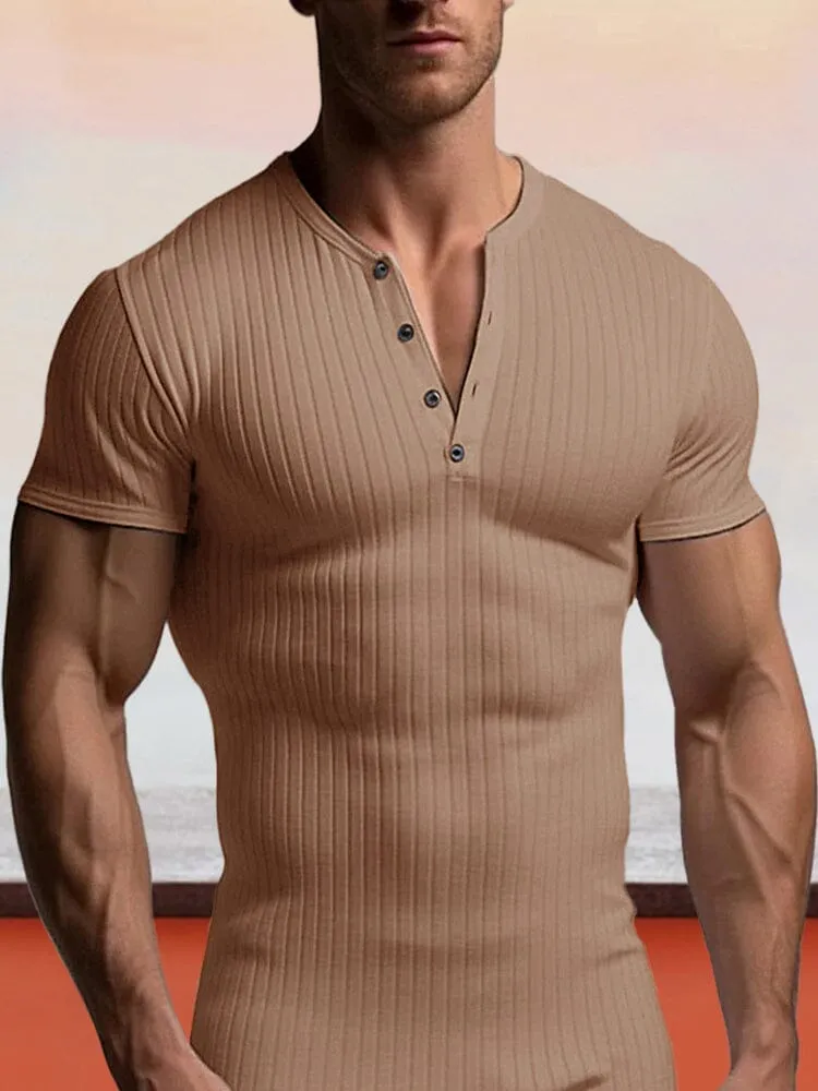 Breathable Stretchy Henley Shirt