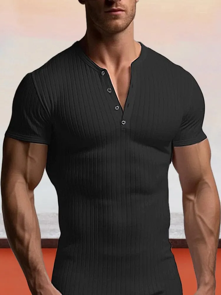 Breathable Stretchy Henley Shirt