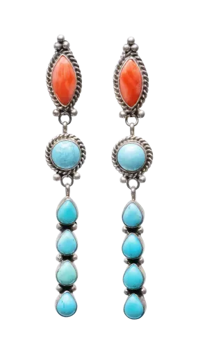 Campitos Turquoise & Spiny Oyster Shell Earrings | Ella Linkin