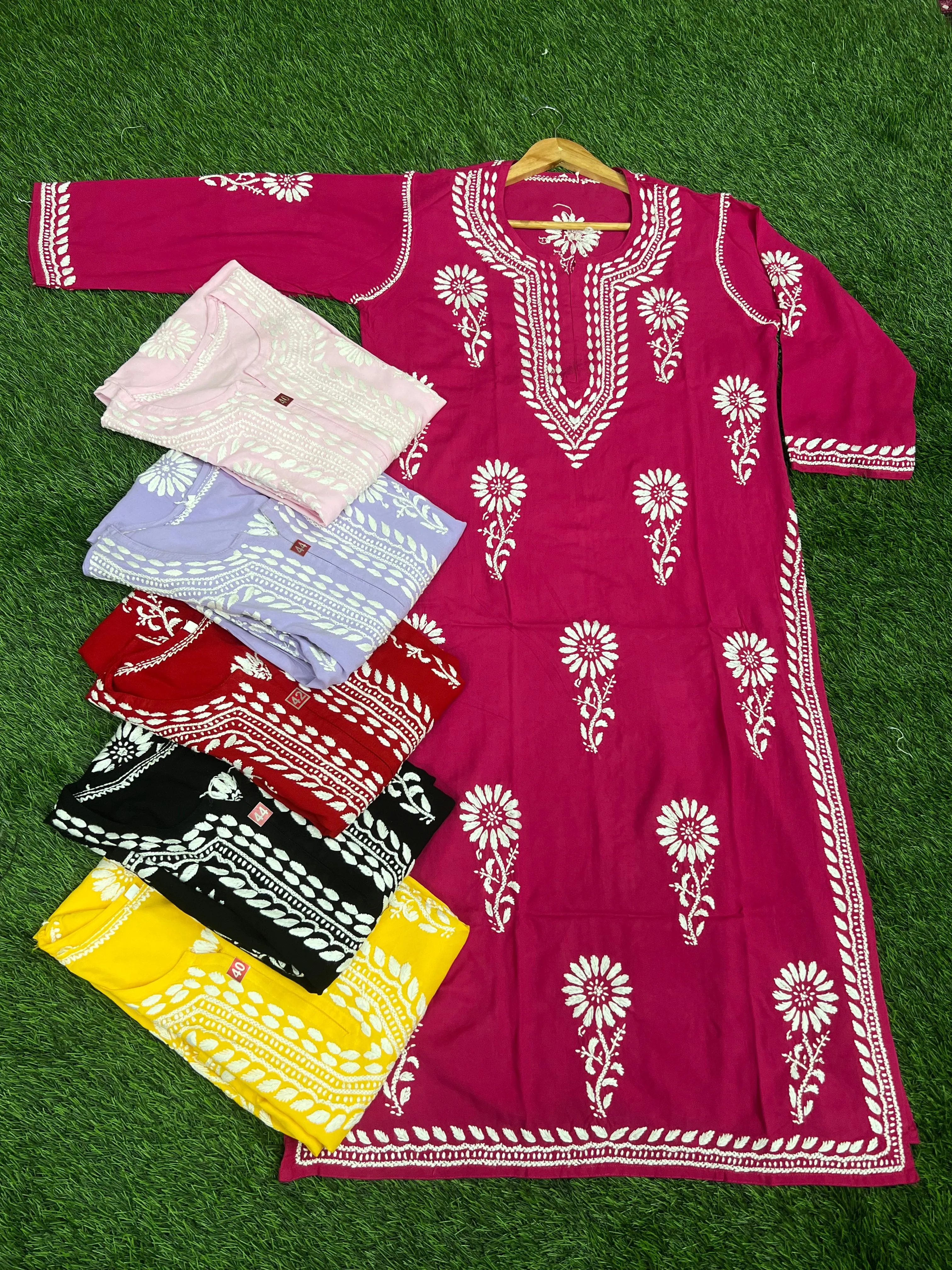 Chikan Handwork Rayon Kurti