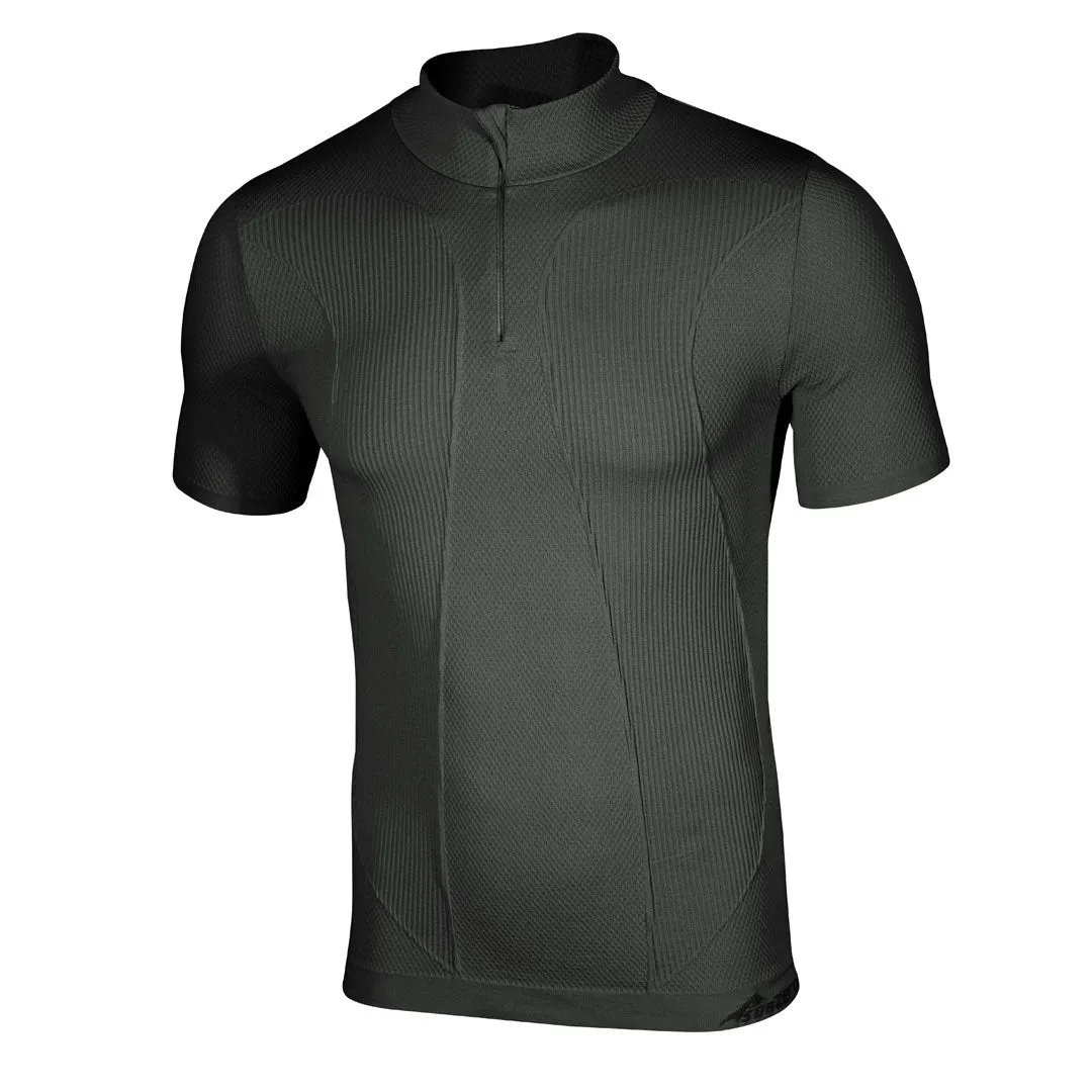 Factor 1 Plus Mens Short Sleeve Zip Neck Base Layer Top