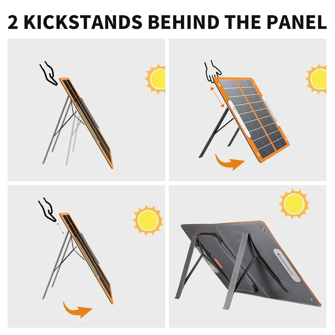 Flashfish TSP60 Foldable Solar Panel | 60W/18V USB Foldable Solar Panel Flexible Smartphone Battery Charger