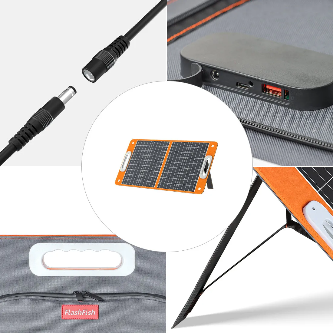 Flashfish TSP60 Foldable Solar Panel | 60W/18V USB Foldable Solar Panel Flexible Smartphone Battery Charger