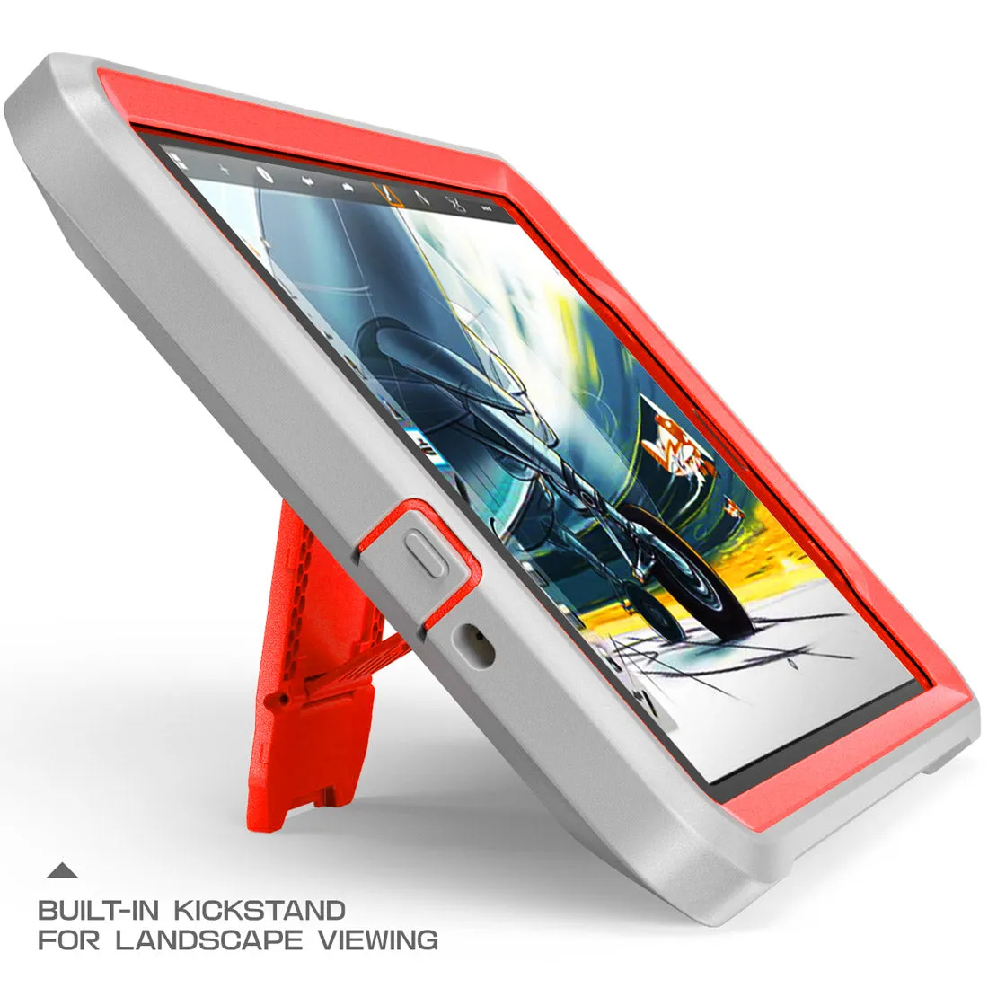 Galaxy Tab A 8.0 inch (2017) Unicorn Beetle Pro Rugged Case with Screen Protector and Kickstand-Red