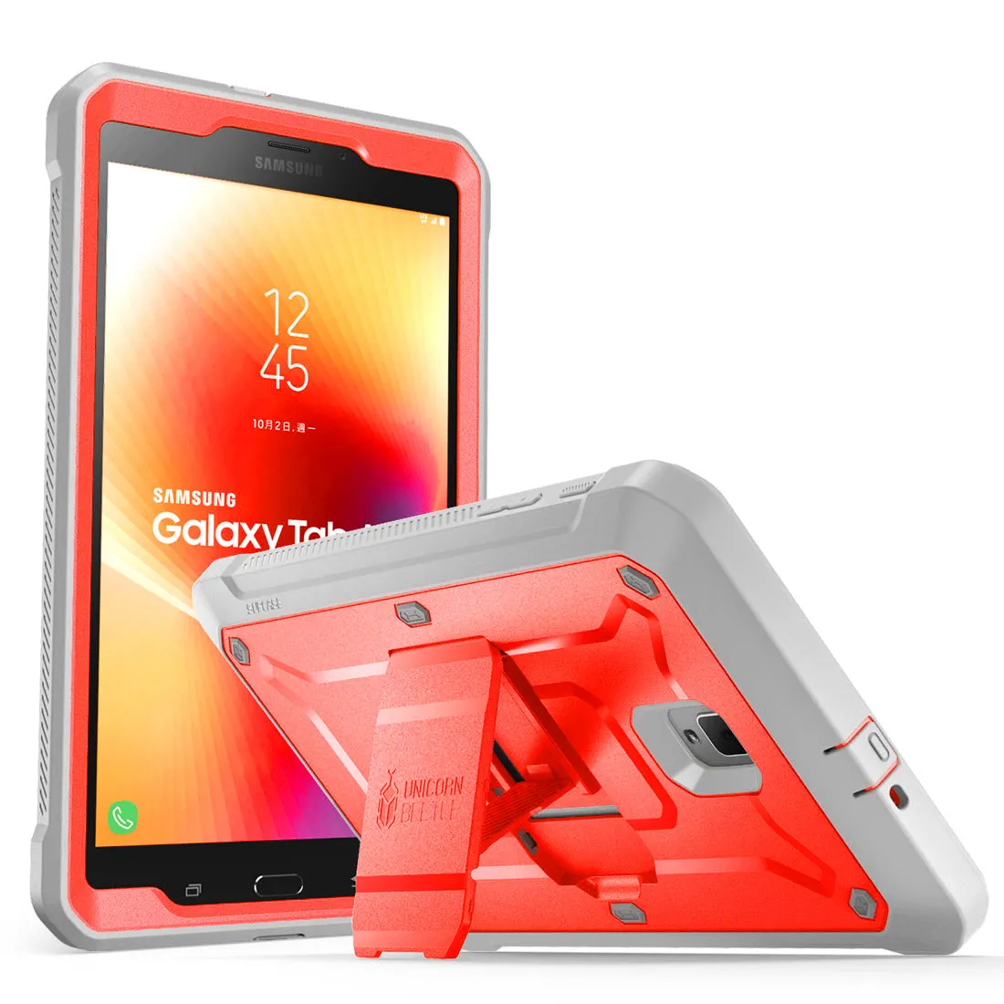 Galaxy Tab A 8.0 inch (2017) Unicorn Beetle Pro Rugged Case with Screen Protector and Kickstand-Red