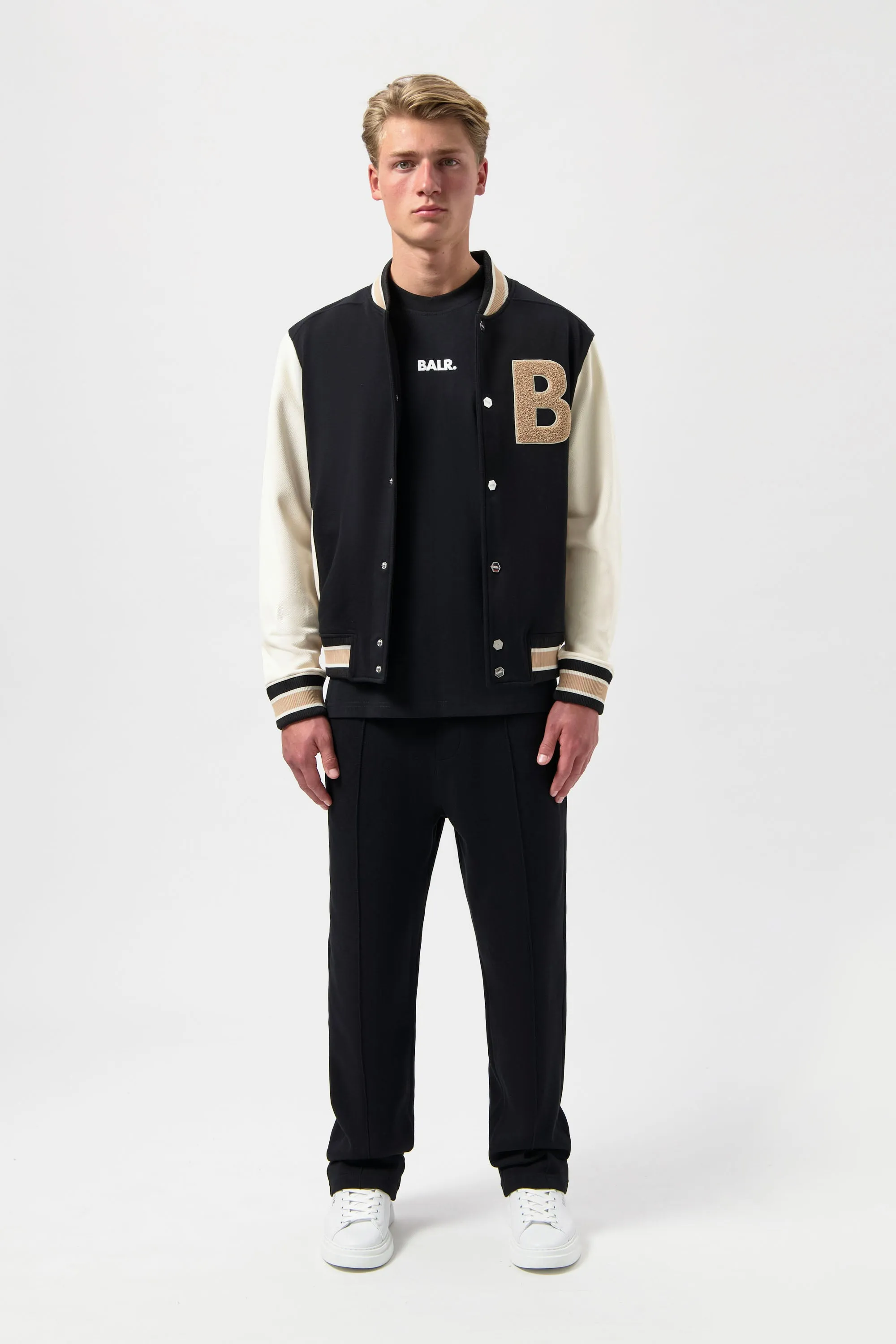 Game Day Regular Fit Varsity Jacket Jet Black