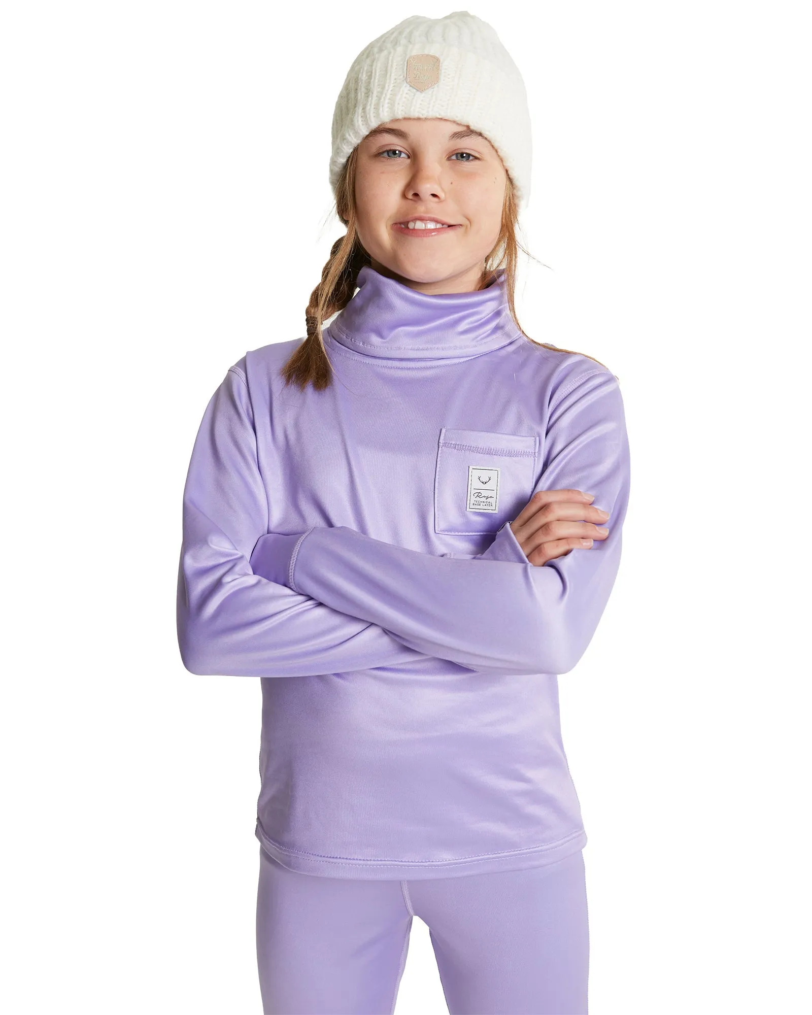 GIRLS CAPRI FUNNEL NECK - PURPLE ROSE