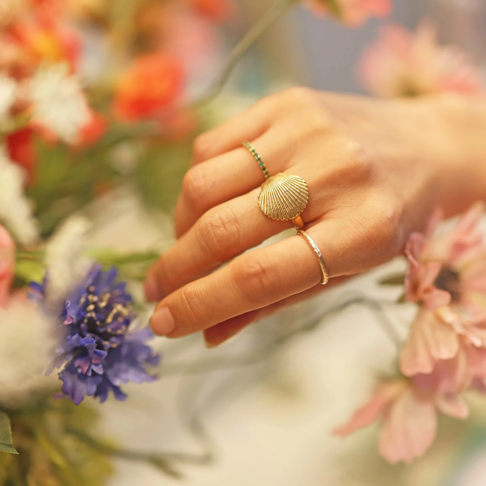 Gold Shell Ring