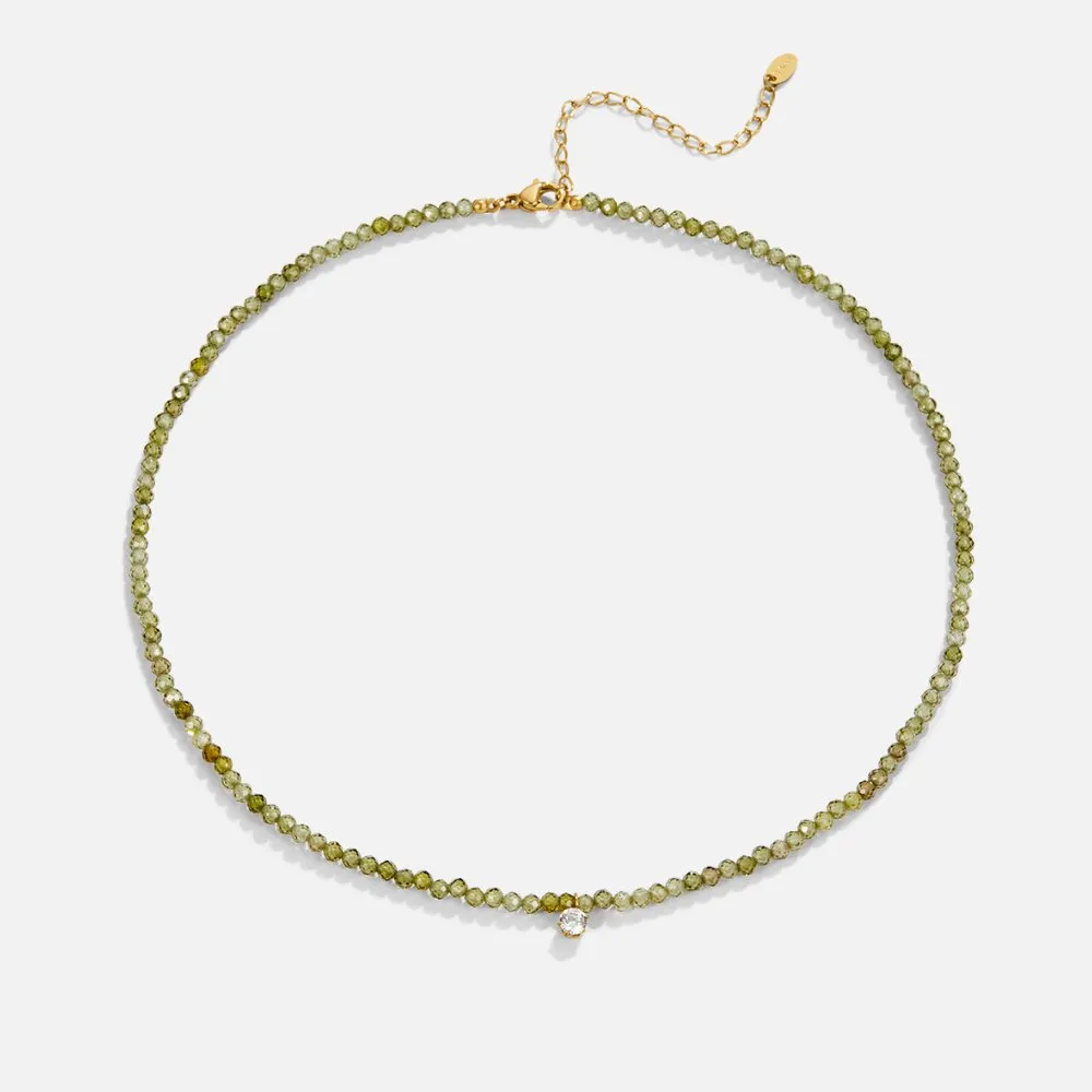 Green Peridot Bead Necklace