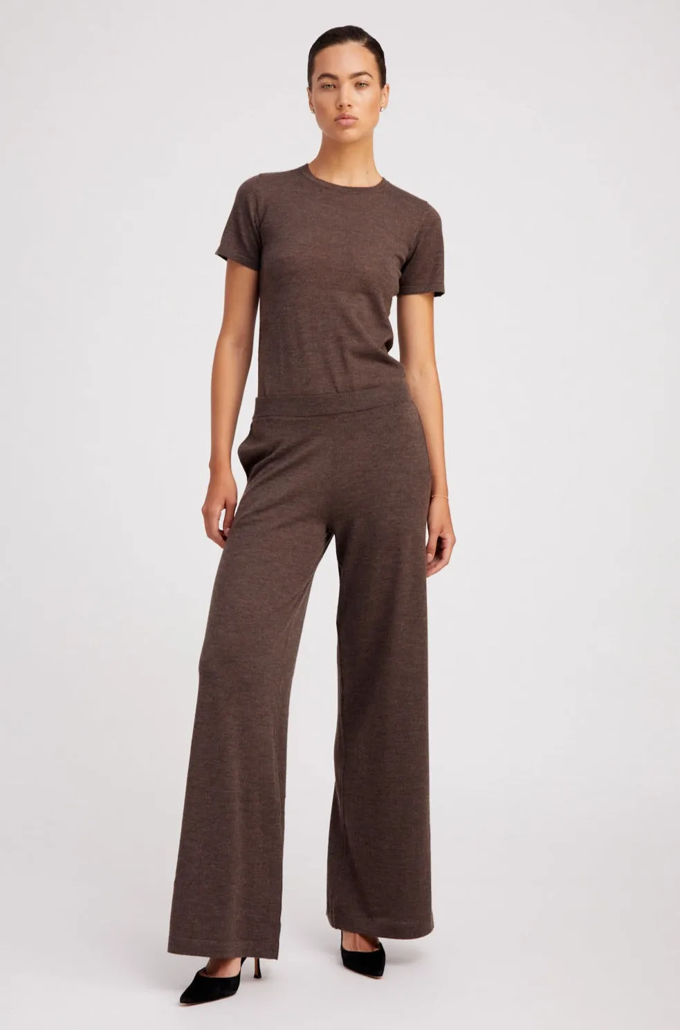 Heather Brown Cashmere Relaxed Tee Shirt