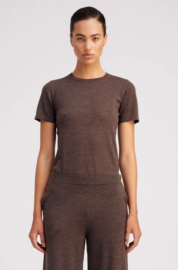 Heather Brown Cashmere Relaxed Tee Shirt