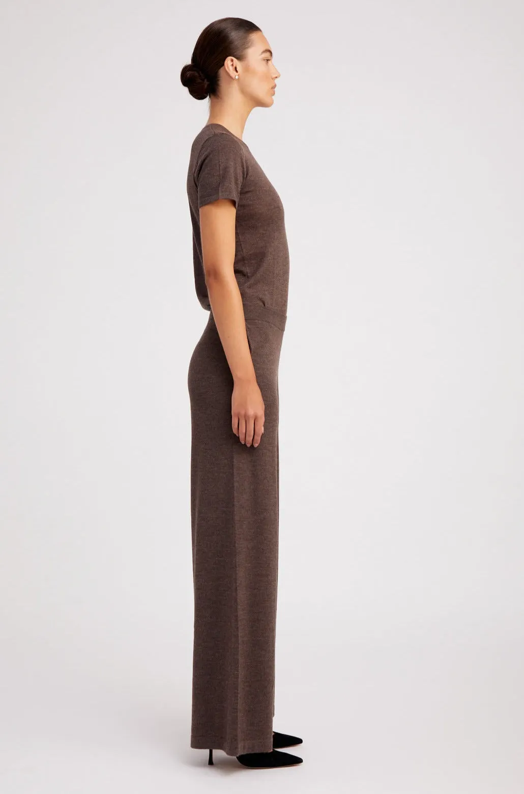 Heather Brown Cashmere Relaxed Tee Shirt