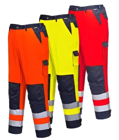 Hi Vis Work Trousers with kneepad pockets - TX51 Portwest Lyon RIS3279