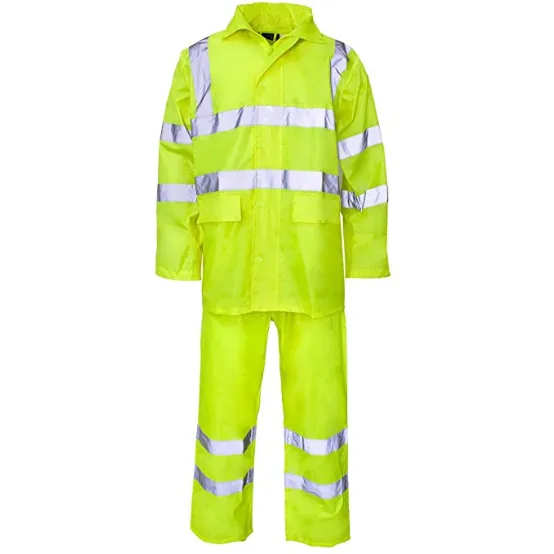 High Visibility Hooded Rainsuit EN ISO 20471