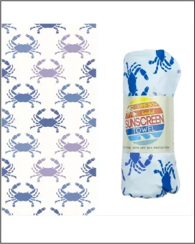 Hooded Child Sunscreen Towel - Happy Crab