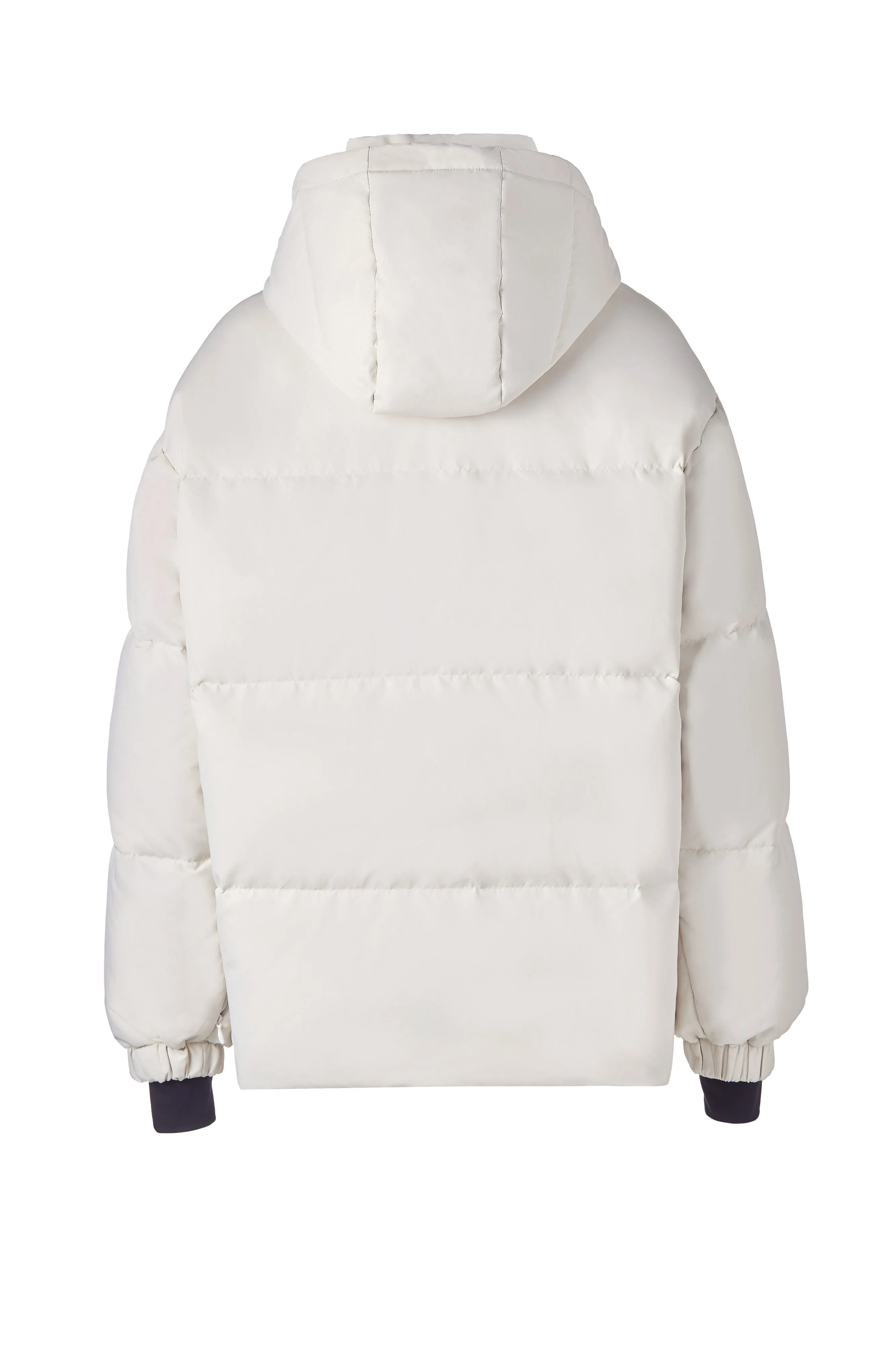 Human Zip Up Puffer Ski Jacket(White)