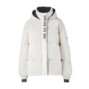 Human Zip Up Puffer Ski Jacket(White)