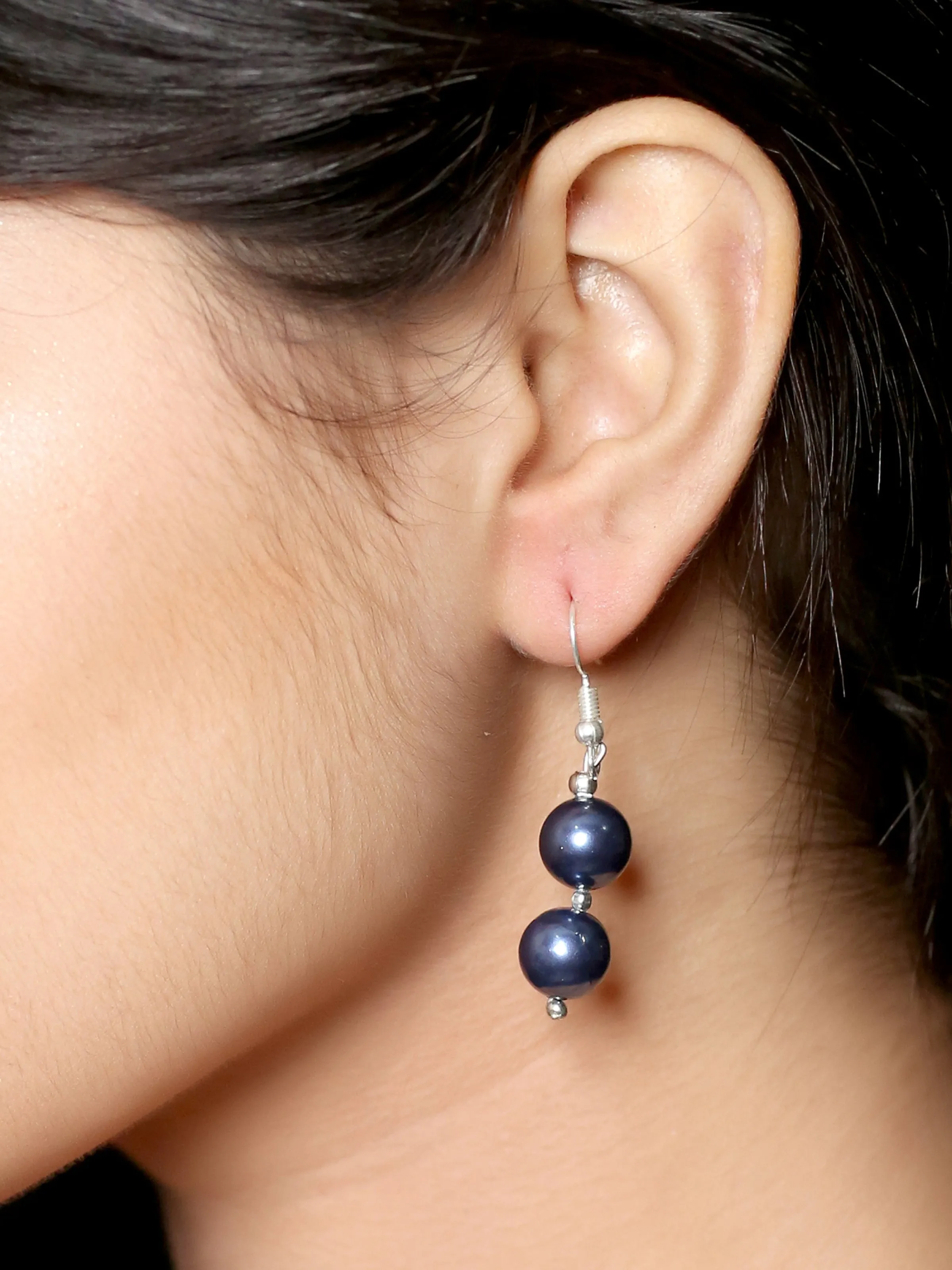 Imeora Blue 8mm Shell Pearl Earrings