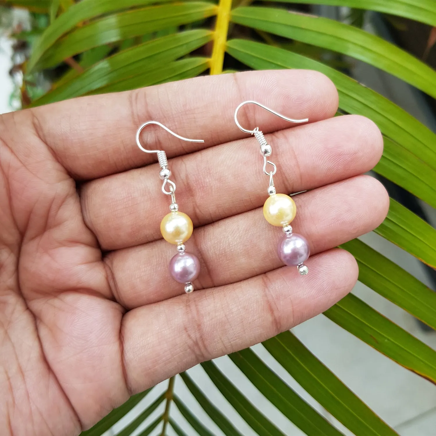 Imeora Golden Peach 8mm Shell Pearl Earrings