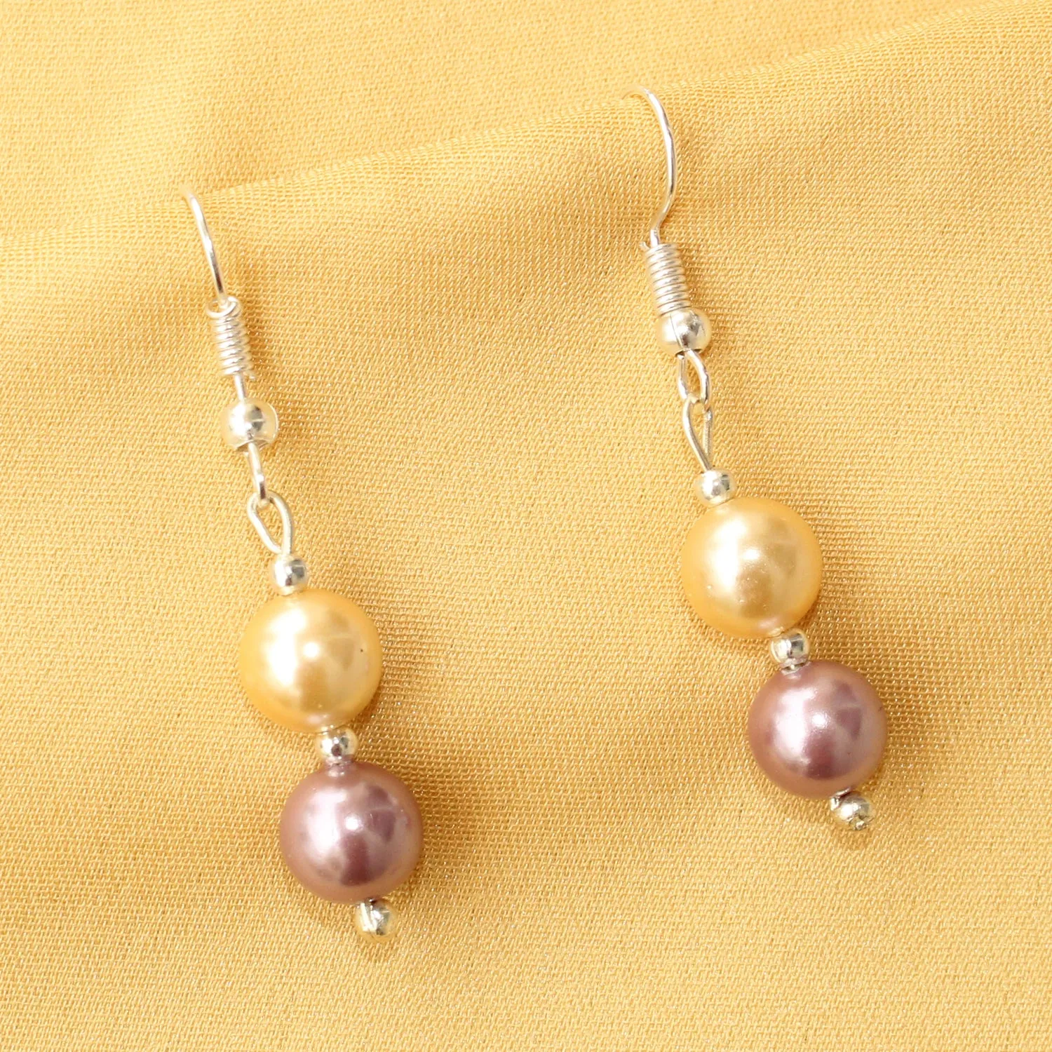 Imeora Golden Peach 8mm Shell Pearl Earrings