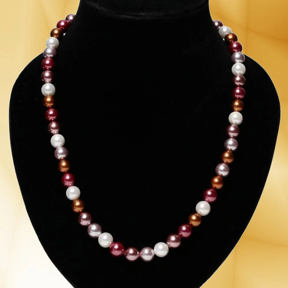 Imeora Multicolor 10mm Shell Pearl Necklace