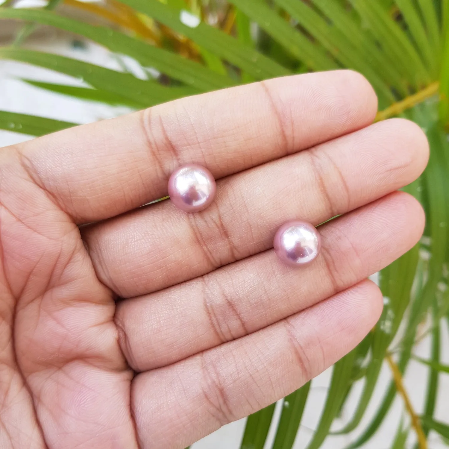 Imeora Peach 10mm Shell Pearl Stud