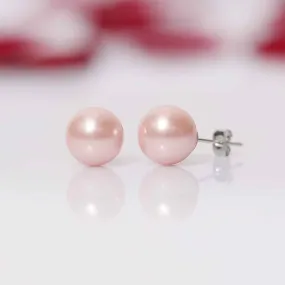 Imeora Pink 10mm Shell Pearl Stud