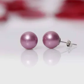 Imeora Purple 10mm Shell Pearl Stud