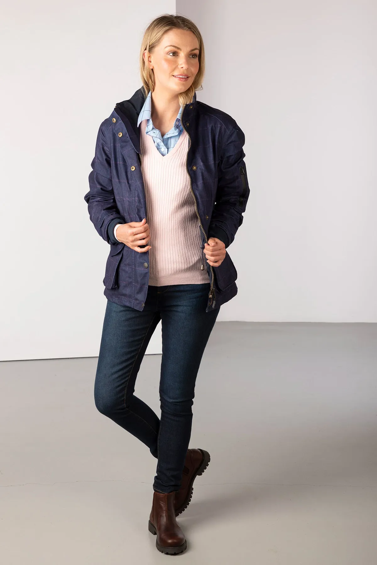 Ladies Tweed Print Shooting Jacket - Danby